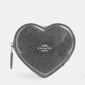 Coach gunmetal heart coin purse
